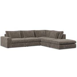 Corner Sofa - SOVA Fabric 4 Seater Left Hand Facing - Mocca