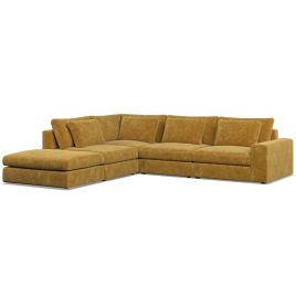 Corner Sofa - SOVA Fabric 4 Seater Right Hand Facing Sunny - Footstool End