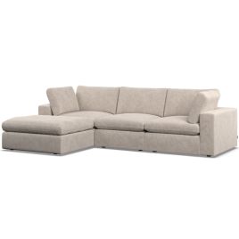 Corner Sofa - OBLAK Fabric 3 Seater Right Hand Facing Fossil - Footstool End