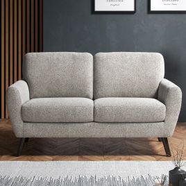 SOLVANE Boucle Fabric 2 Seater Sofa - Linen