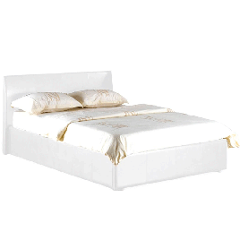 Luxury Redefined Purbeck Leather Effect High Headboard Ottoman Storage Bed White - Double 4ft6