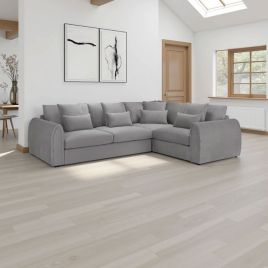 ANDREW Velvet Corner Sofa - L Shaped - Right Hand Facing - Grey
