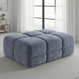 STACIE Fabric Footstool - Grey