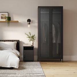 STOR 2 Door Wardrobe Black - 85cm