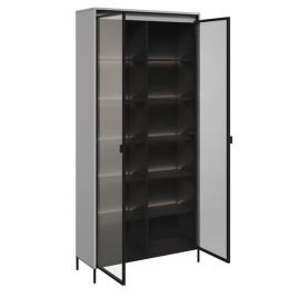 TRADESSA Tall Display Cabinet - Grey Matt