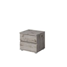 Bedside Table - TOBAGO 2 Piece Nightstand Oak Wellington 47cm