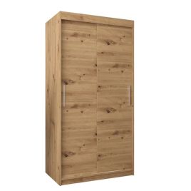 TIVERTON 2 Door Sliding Wardrobe Medium Oak - 100cm