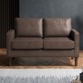 TREVANO Faux Leather 2 Seater Sofa - Brown