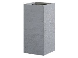Plant Pot Grey Fibre Clay Tall Flower Planters Square Indoor Outdoor Garden Accessories