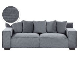Sofa Corduroy Dark Grey Corduroy 3 Seater Comfortable Living Room Modern Retro  