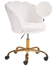 Boucle Desk Chair White MONTICELLO II