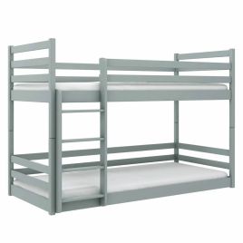 Ezekiel Jax Wooden Bunk Bed Frame with Foam Mattress - Grey