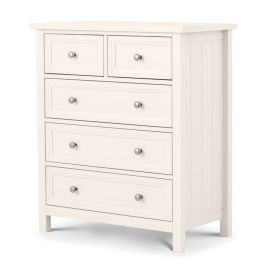 White Chest of Drawers - MALTON Medium Chest  5 Drawers