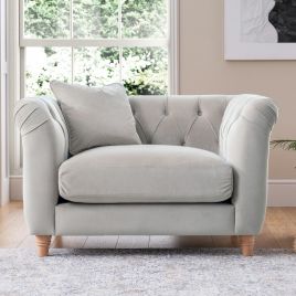 VELRANO Velvet Armchair - Chalk