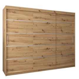 VICENZA 3 Door Sliding Wardrobe Medium Oak - 250cm