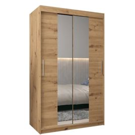 TIVERTON II 2 Door Mirrored Sliding Wardrobe Medium Oak - 120cm