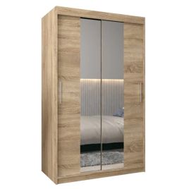TIVERTON II 2 Door Mirrored Sliding Wardrobe Light Oak - 120cm