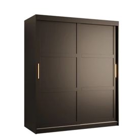 CLIFFORD 2 Door Sliding Wardrobe Black - 150cm