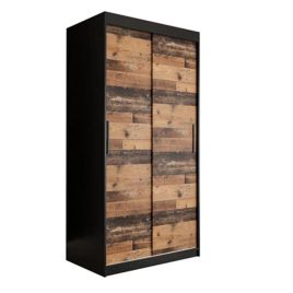CURTIS 2 Door Sliding Wardrobe Dark Oak - 100cm