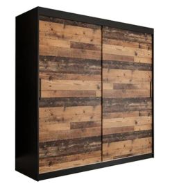 CURTIS 2 Door Sliding Wardrobe Dark Oak - 200cm