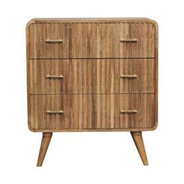 TAMWORTH Oak Finish Chest of Drawers - Medium-sized, 3 Drawers