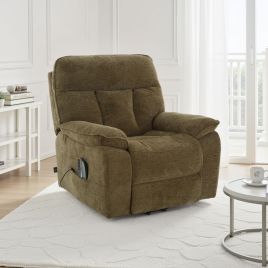 GAVENTO Fabric Rise and Recliner Electric Massage Chair - Brown