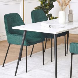 Set of 2 Jumbo Cord Dining Chairs Green LOVERNA