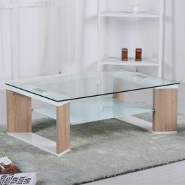 Cassiopeia Glass Coffee Table - White and Natural