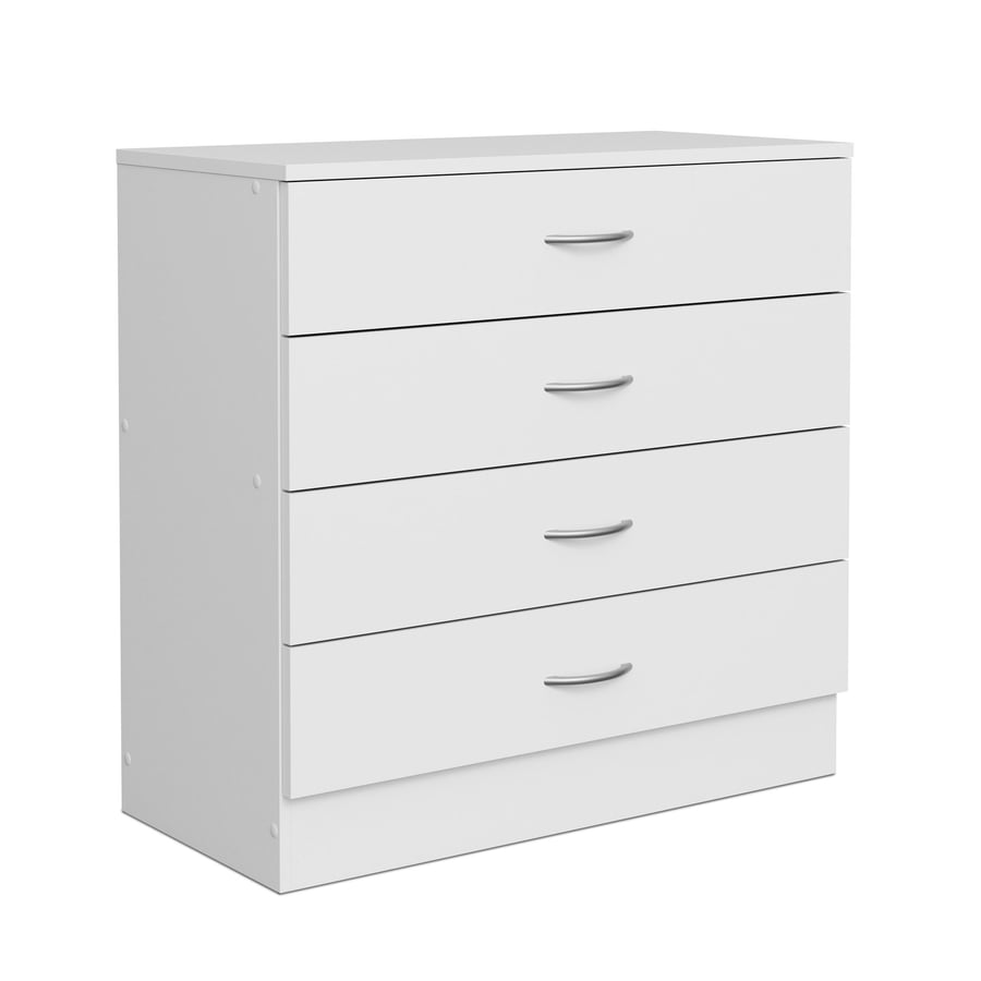 ARVELLO White Chest of Drawers - Medium-sized, 4 Drawers