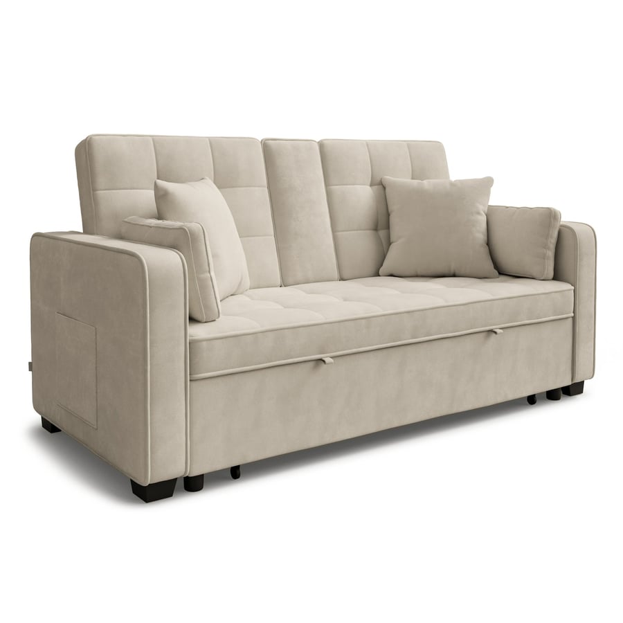 FARLOWE Fabric 2 Seater Sofa Bed - Beige