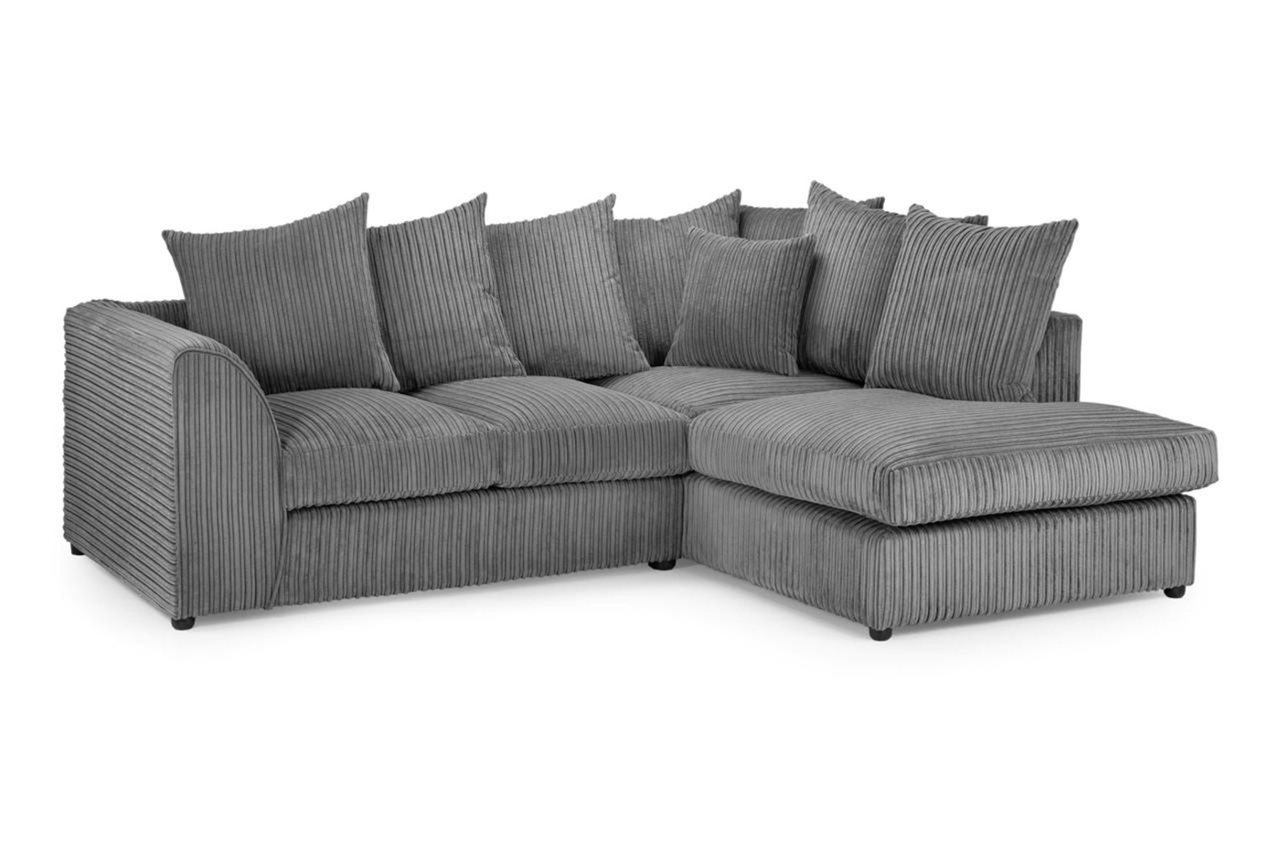 HARLEY Jumbo Cord Corner Sofa - Right Hand Facing - Grey