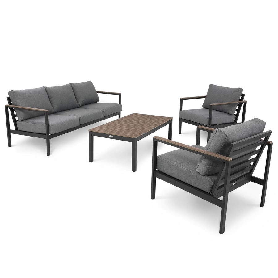 YELVERTON Garden Table and Sofa Set - Grey