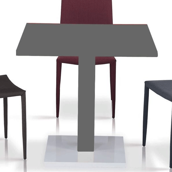 Buxton High Gloss Table with Stainless Steel Base - Grey