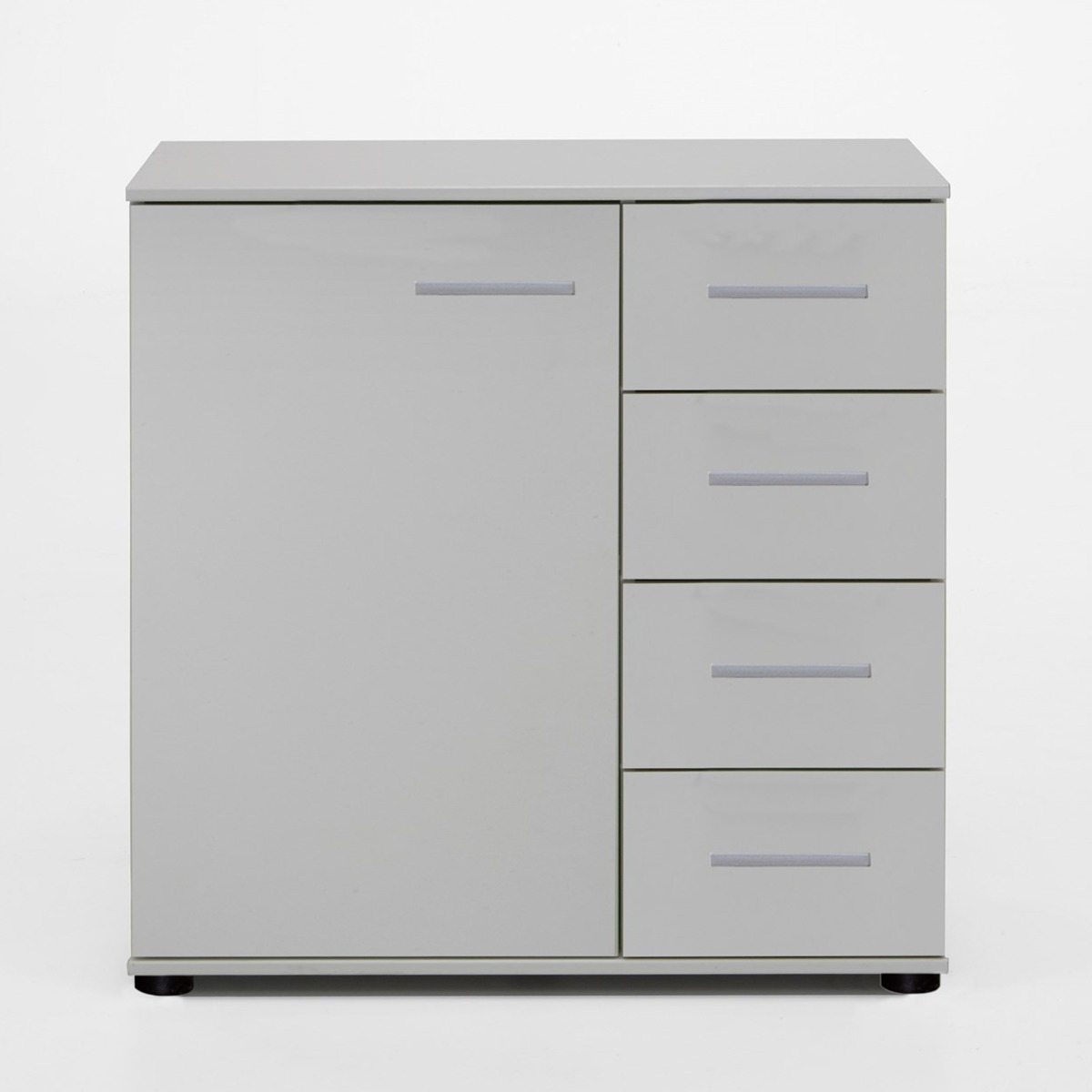 CROYDON I White Chest of Drawers - Medium-sized, 4 Drawers