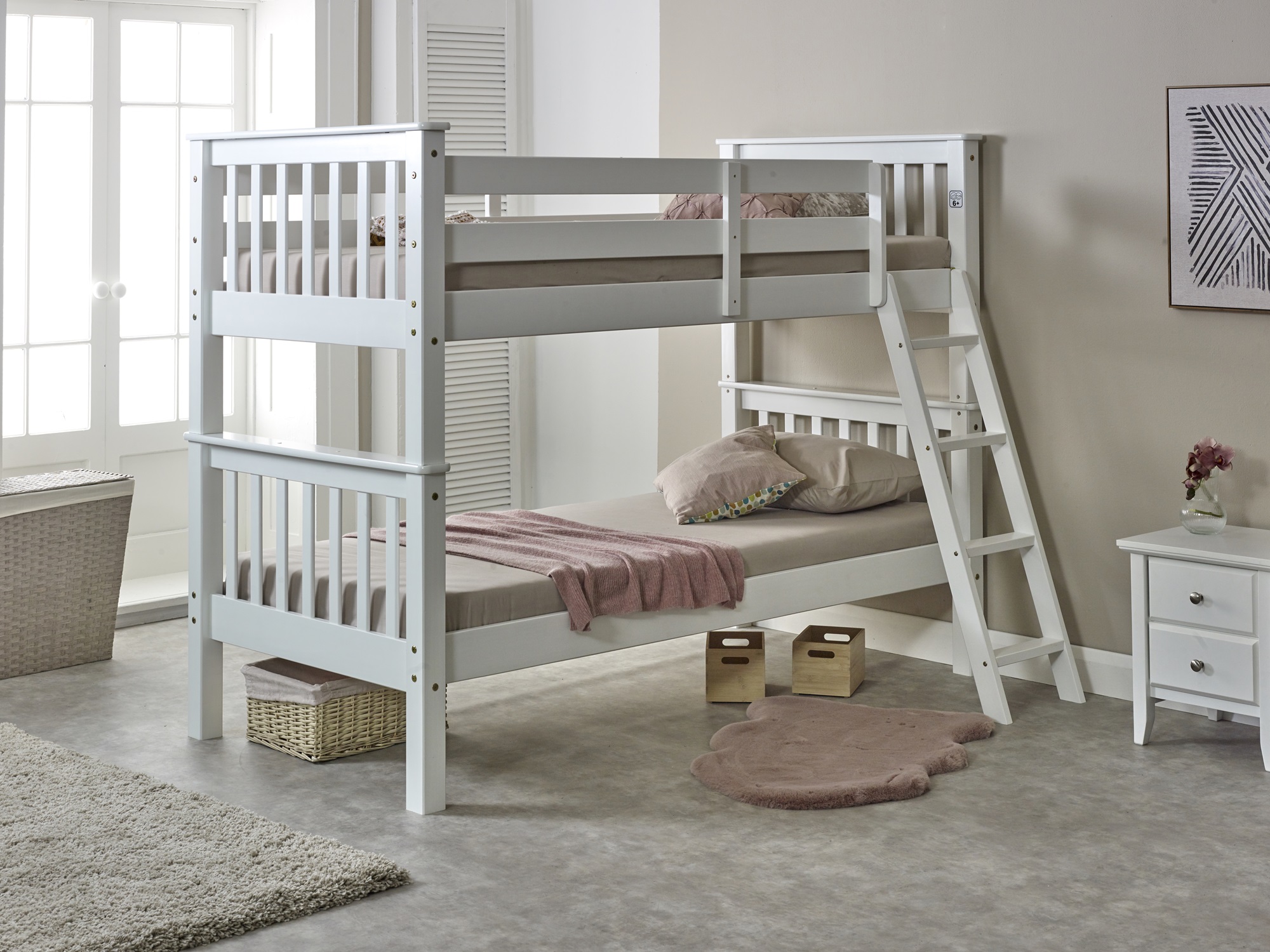 Single Bed - TEXFORD 3ft Bunk Bed White