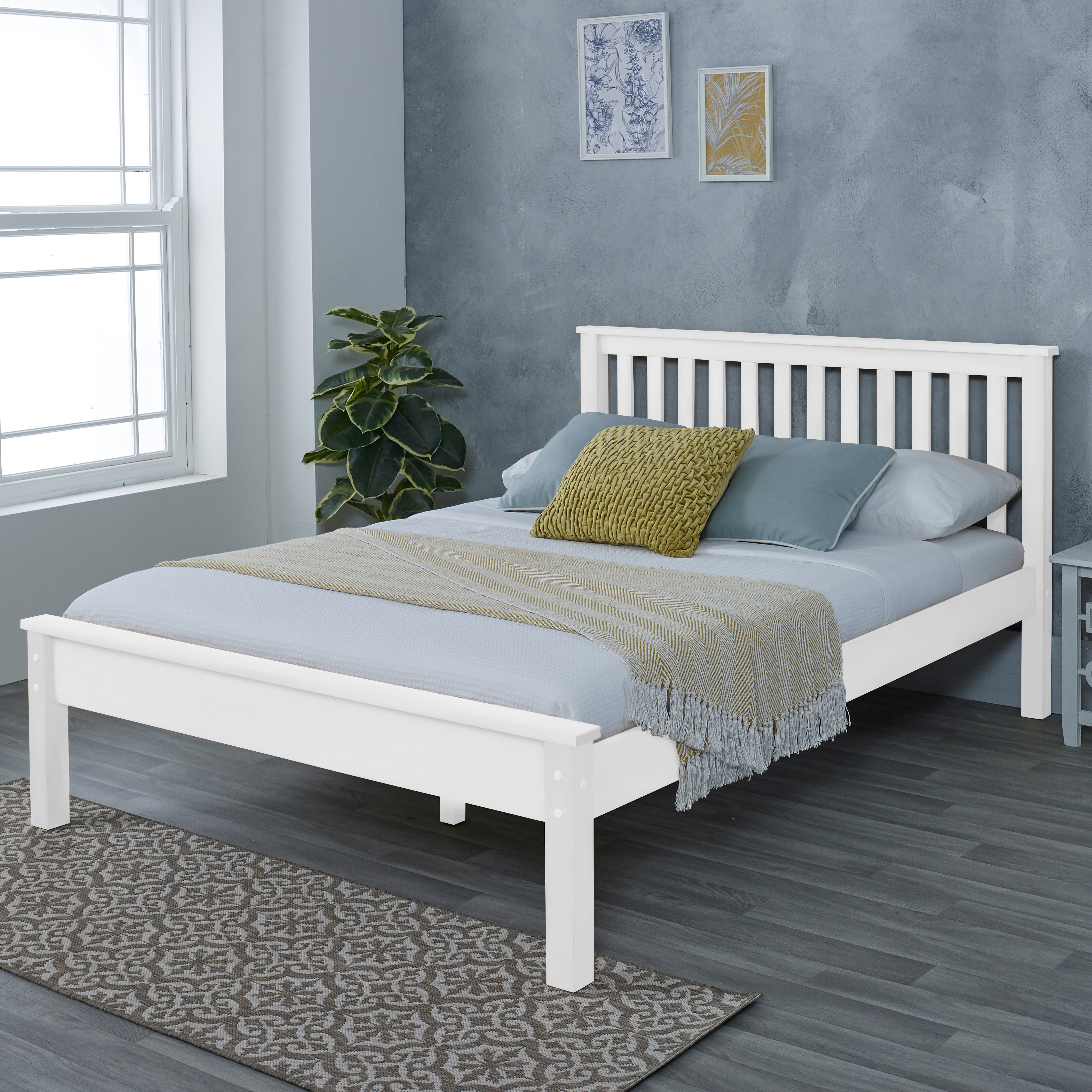 Kingsize Bed - ORBU 5ft Wooden Bed White