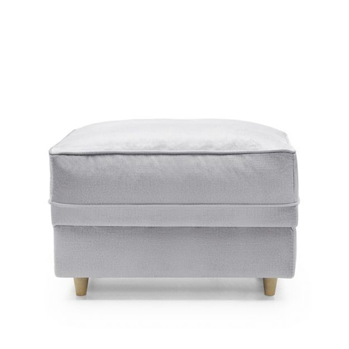 NIOMI Velvet Footstool - Light Grey