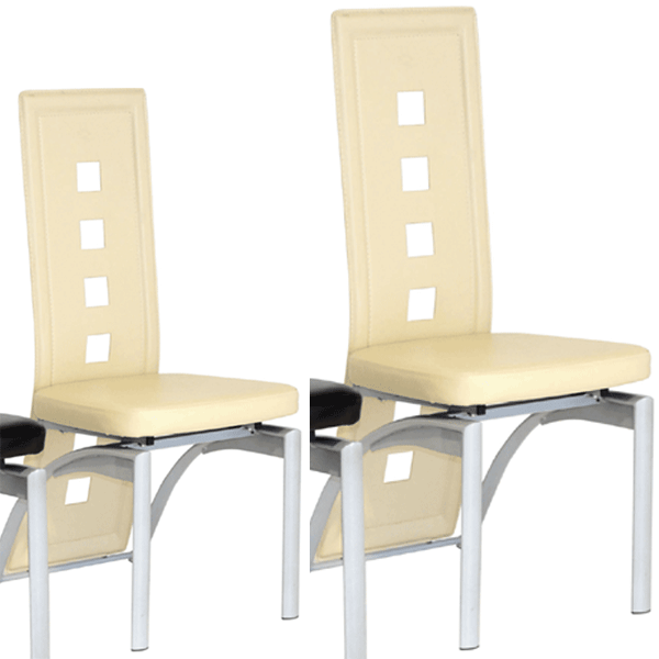 Modern Dining Comfort Gatlinburg Phoenix Leather Chairs Cream - Set of 6