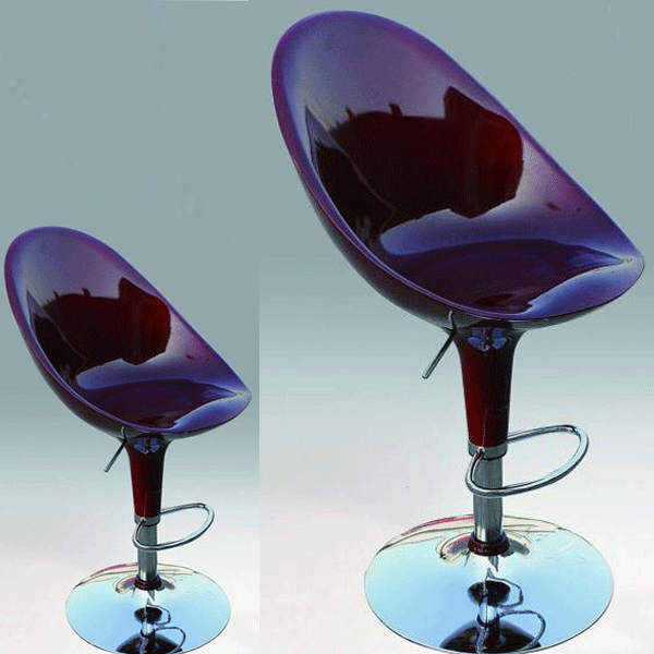 Oldham Chrome Bar Stool Pair with Adjustable Features - Red
