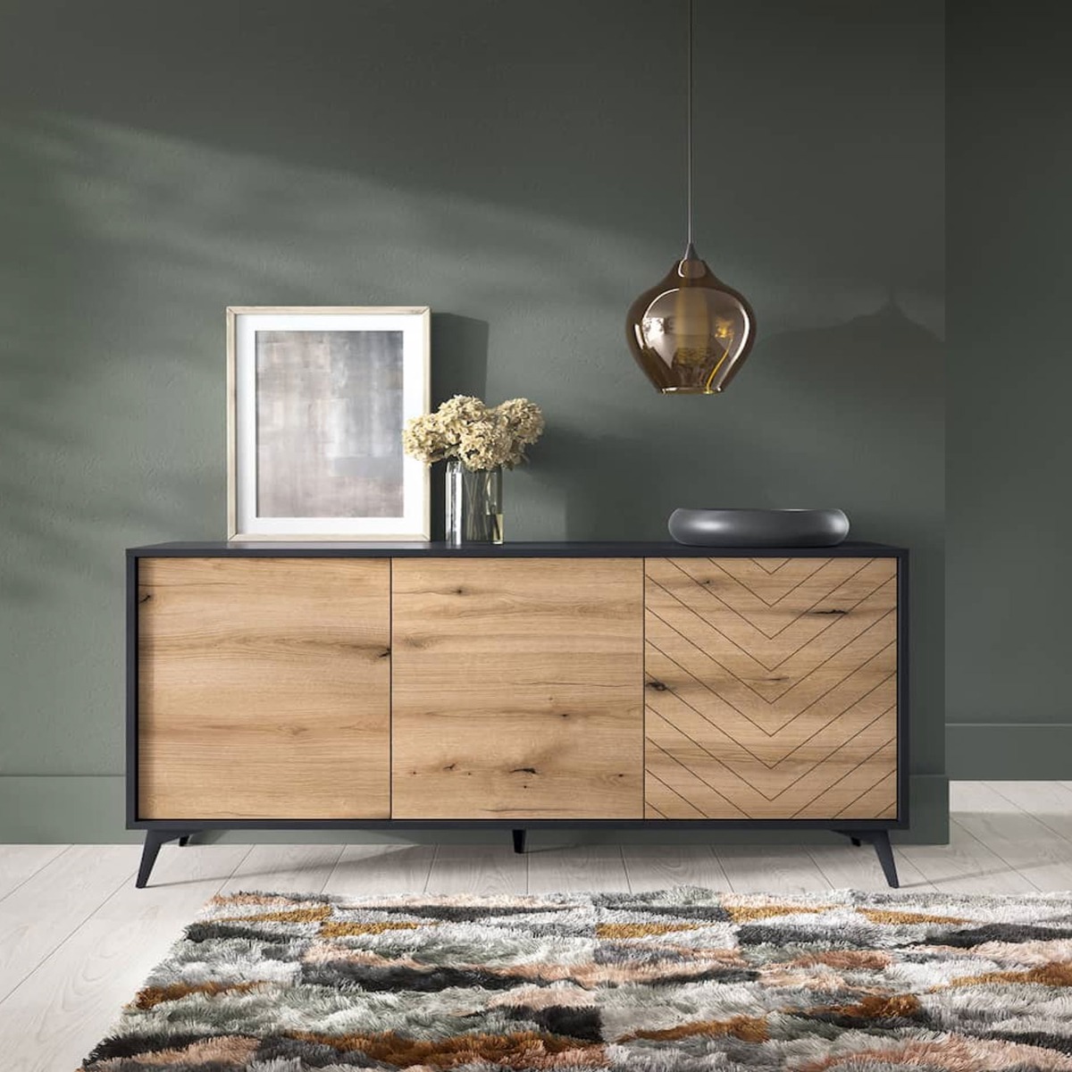 Ravenna Serene Large Sideboard with 3 Doors - Oak Evoke