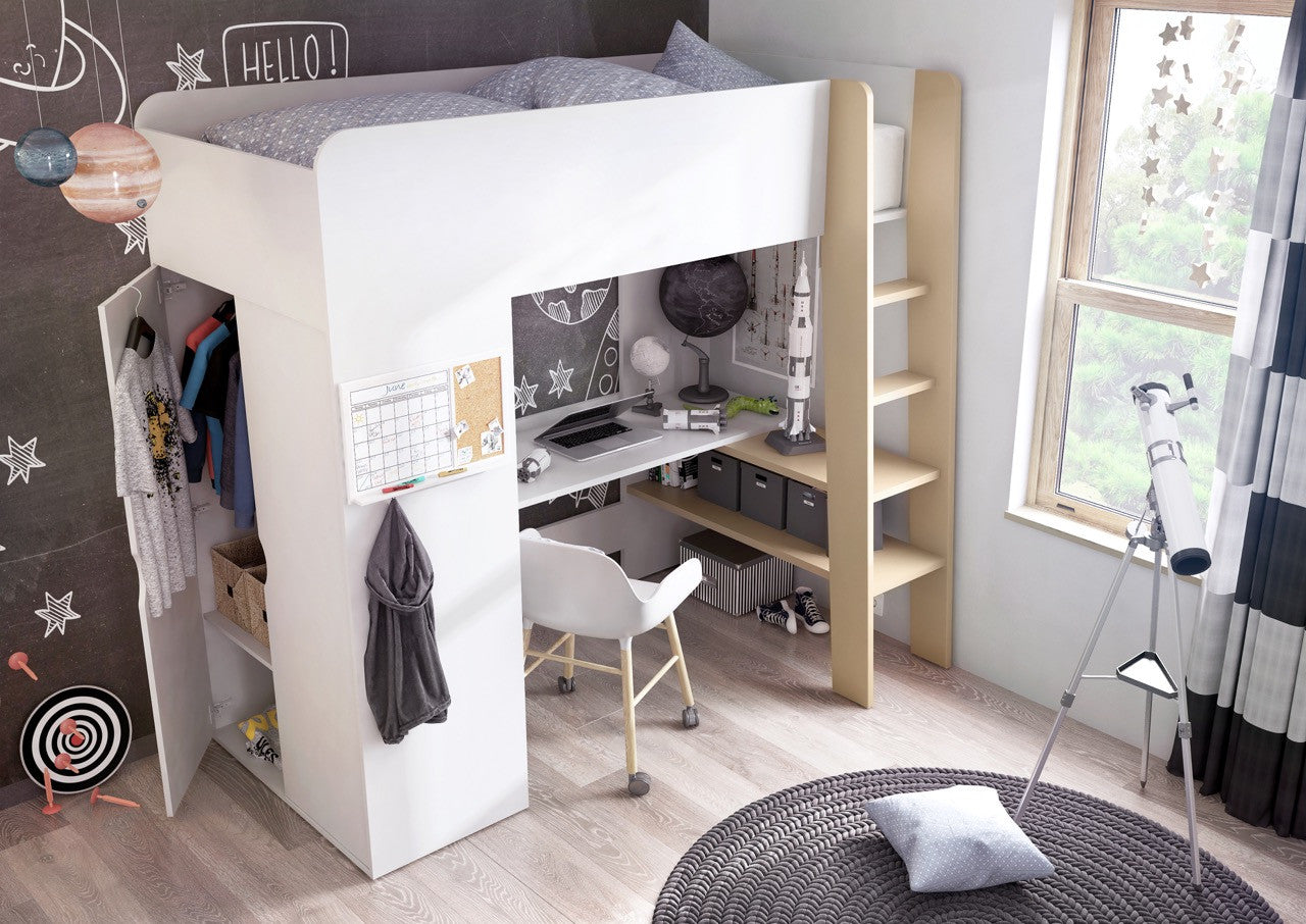 Pilbara TM-01 Bunk Bed with Computer Desk and Wardrobe