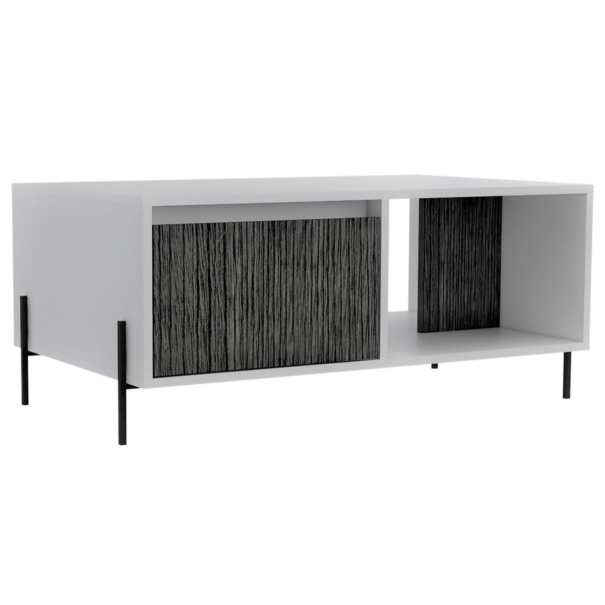 Dallas Coffee Table with Drawer - White