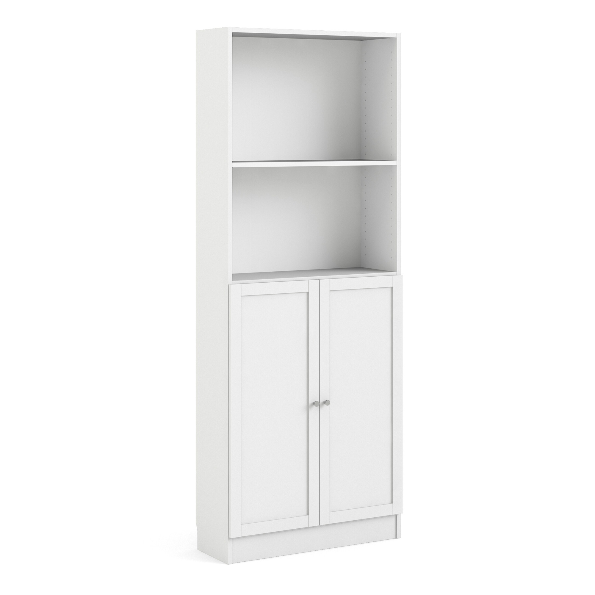 WRAYNE Tall Wide Display Cabinet Combination Storage with 4 Shelves and 2 Doors - White