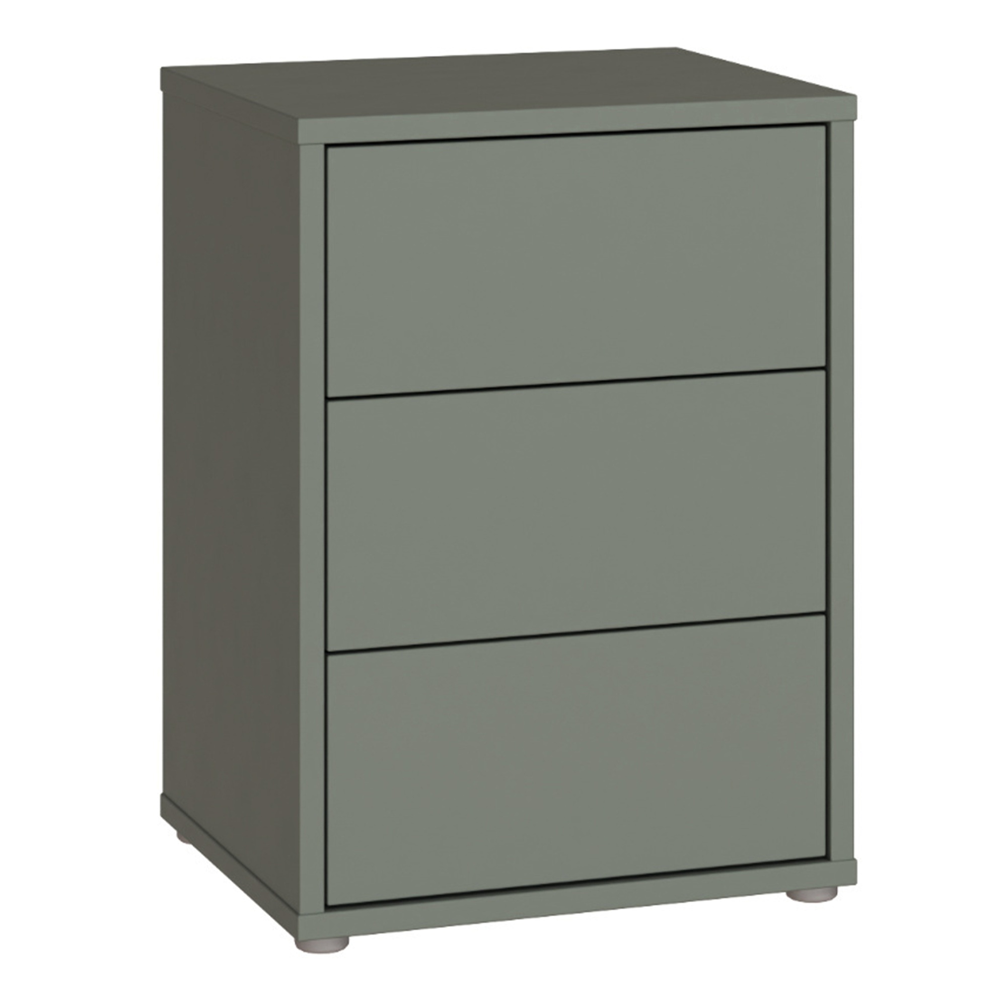 AVELINE Bedside Table Cabinet with 3 Push to Open Drawers - Sage Green