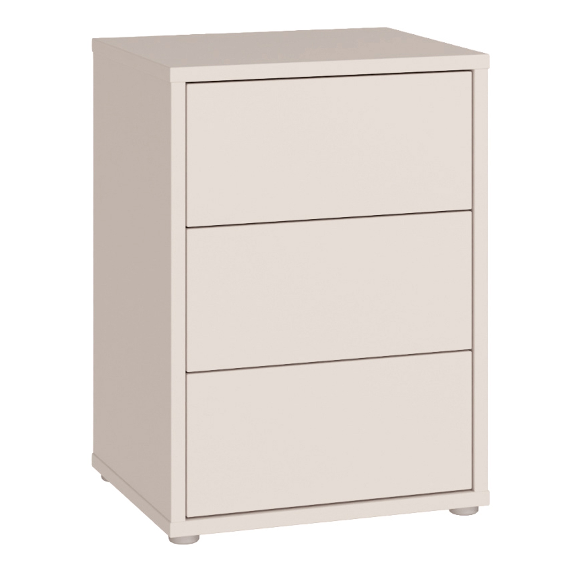 AVELINE Bedside Table Cabinet with 3 Push to Open Drawers - Sand