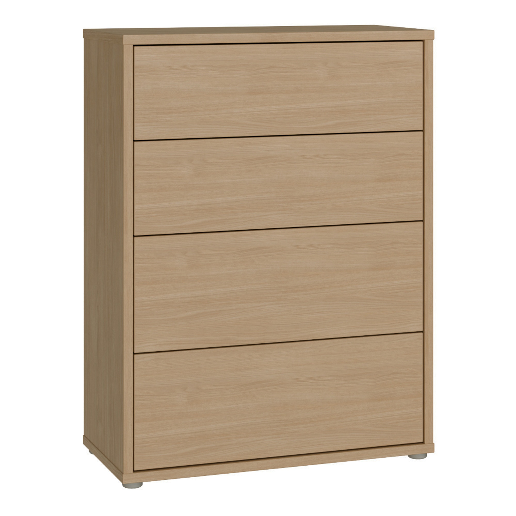 AVELINE Oak Finish Chest of Drawers - Medium-sized, 4 Drawers
