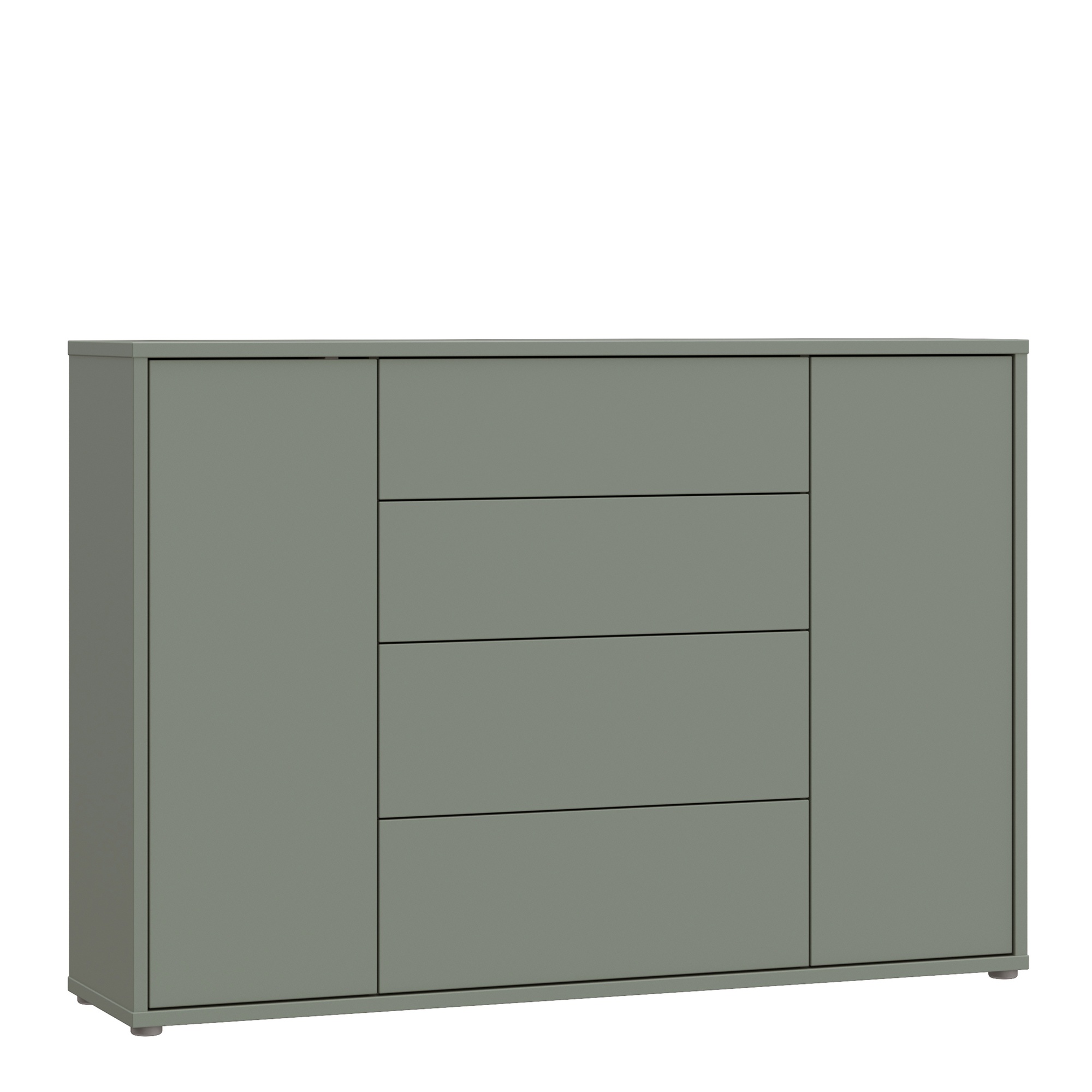AVELINE Wide Sideboard with 4 Drawers and 2 Doors Push to Open - Sage Green