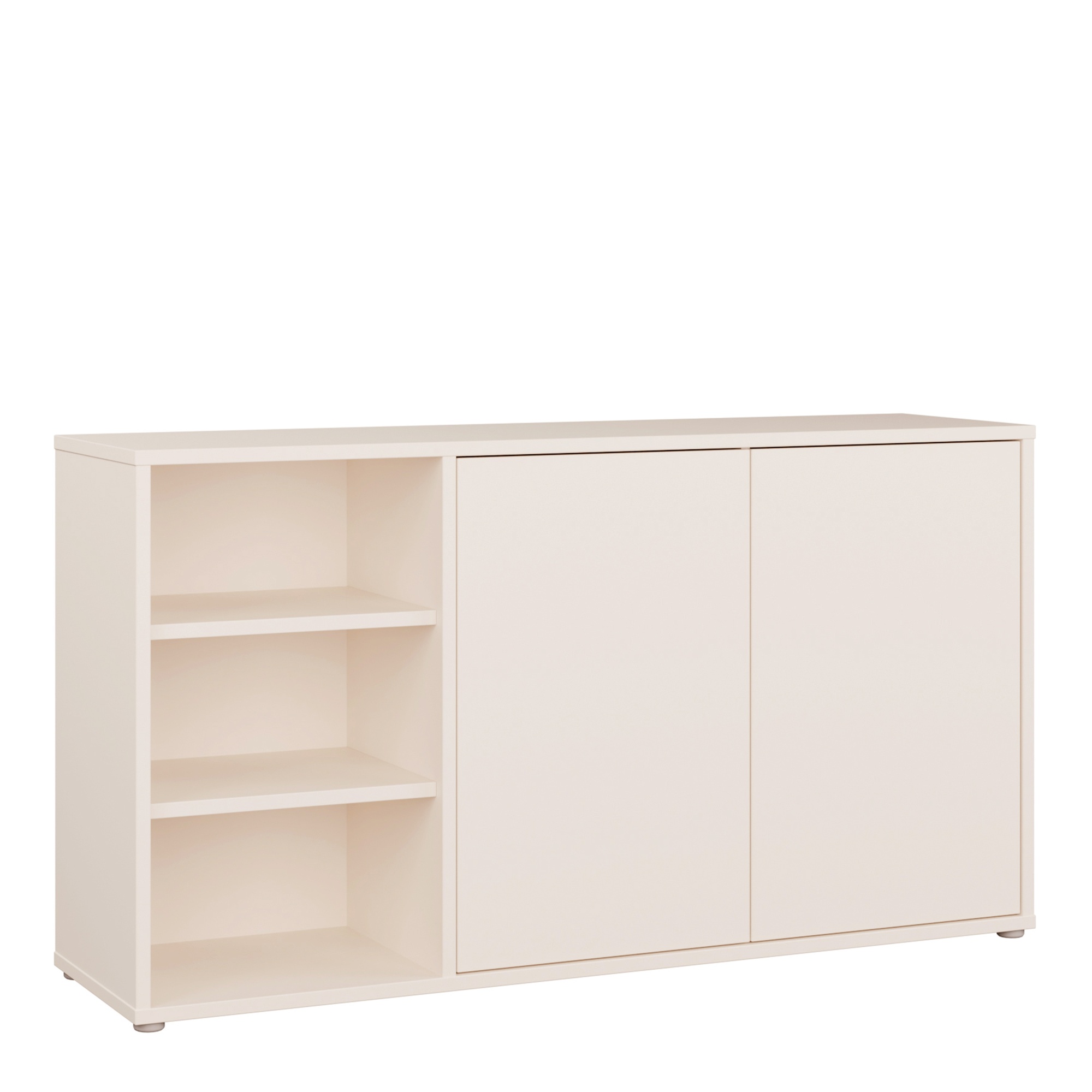 AVELINE Sideboard with Open Shelving and Push to Open Doors - Sand