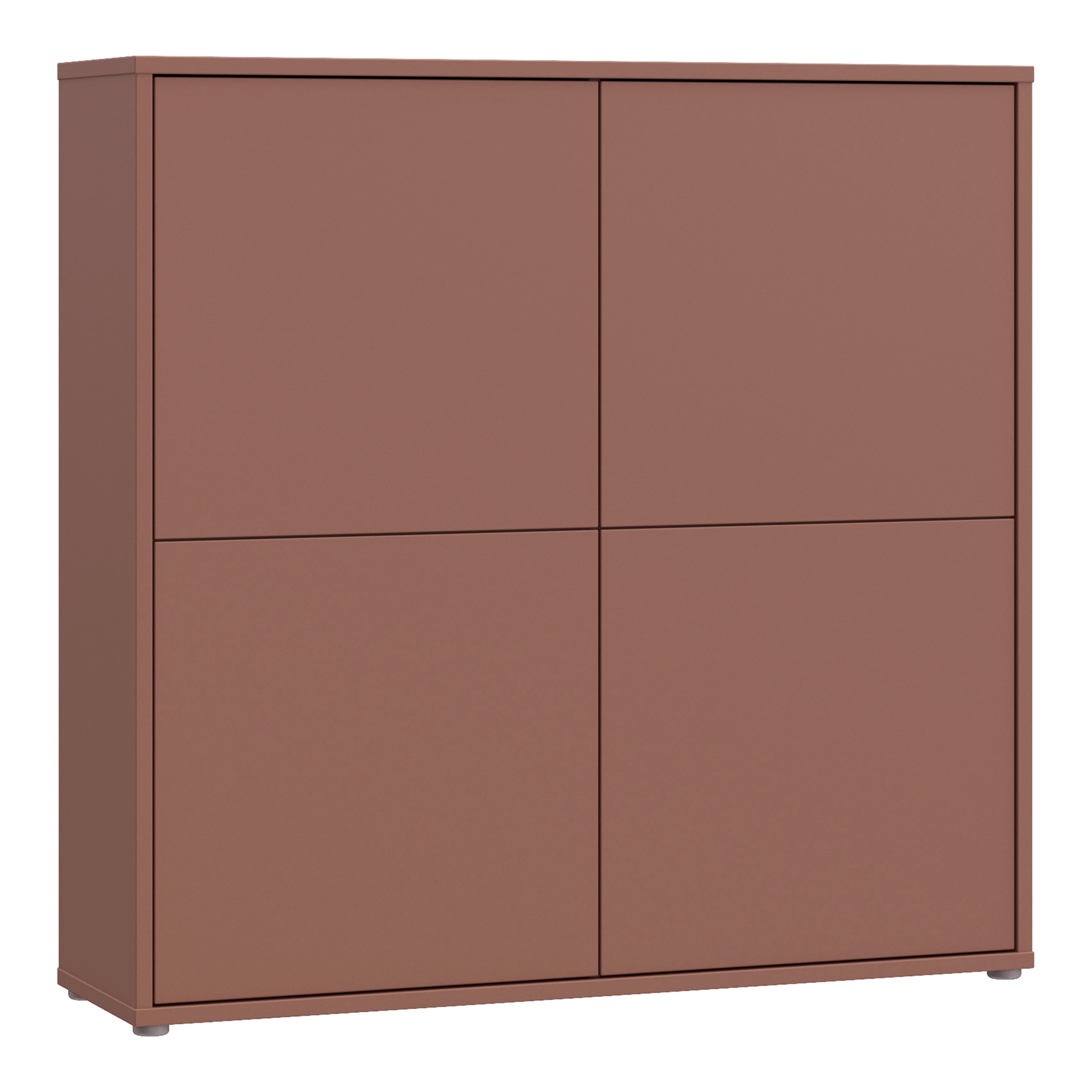 AVELINE 4 Door Large Sideboard Storage Cabinet with Push to Open Doors - Terracotta