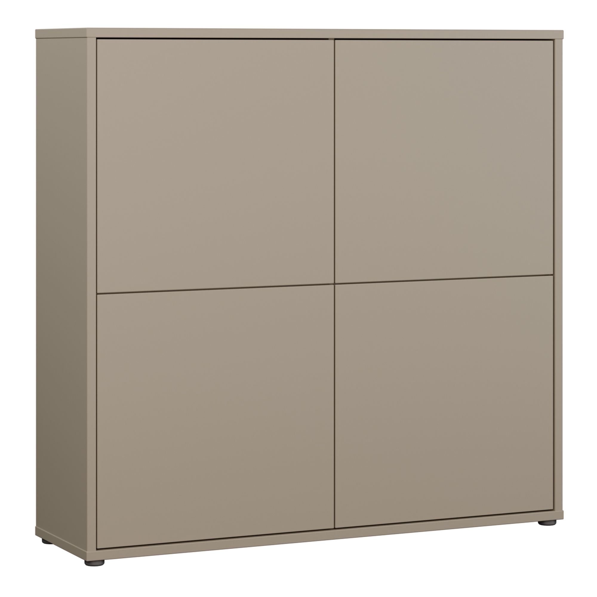 AVELINE 4 Door Large Sideboard Storage Cabinet with Push to Open Doors - Taupe